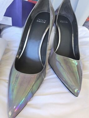 Stuart Weitzman Heels In Box With Dustbag Petroleum Sheen Color